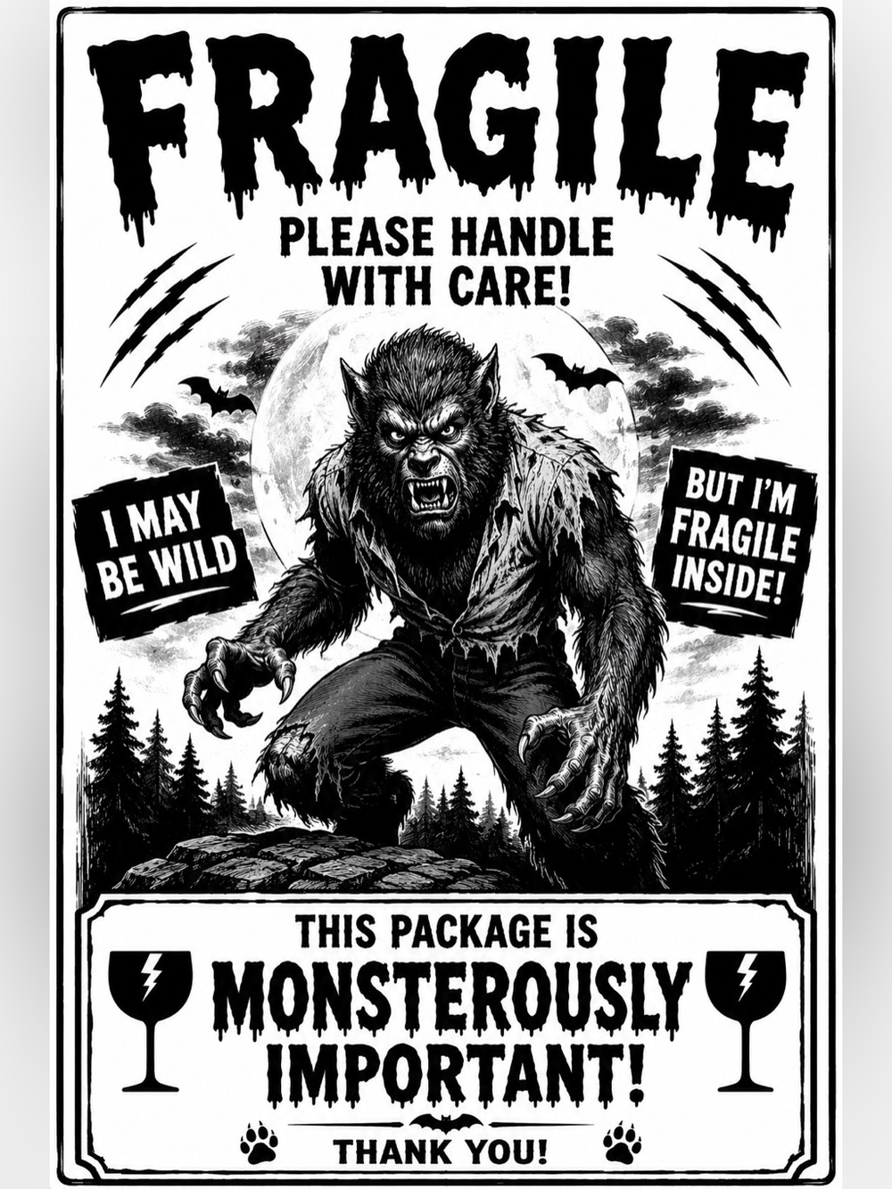 Fragile Werewolf 50 count 4x6